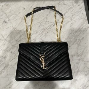 Quilted Black Envelope Bag with Gold Chains 3.99 shipping
